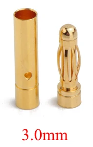 3.0mm Bullet Connectors - qty 3 pairs - male and female - Image 2